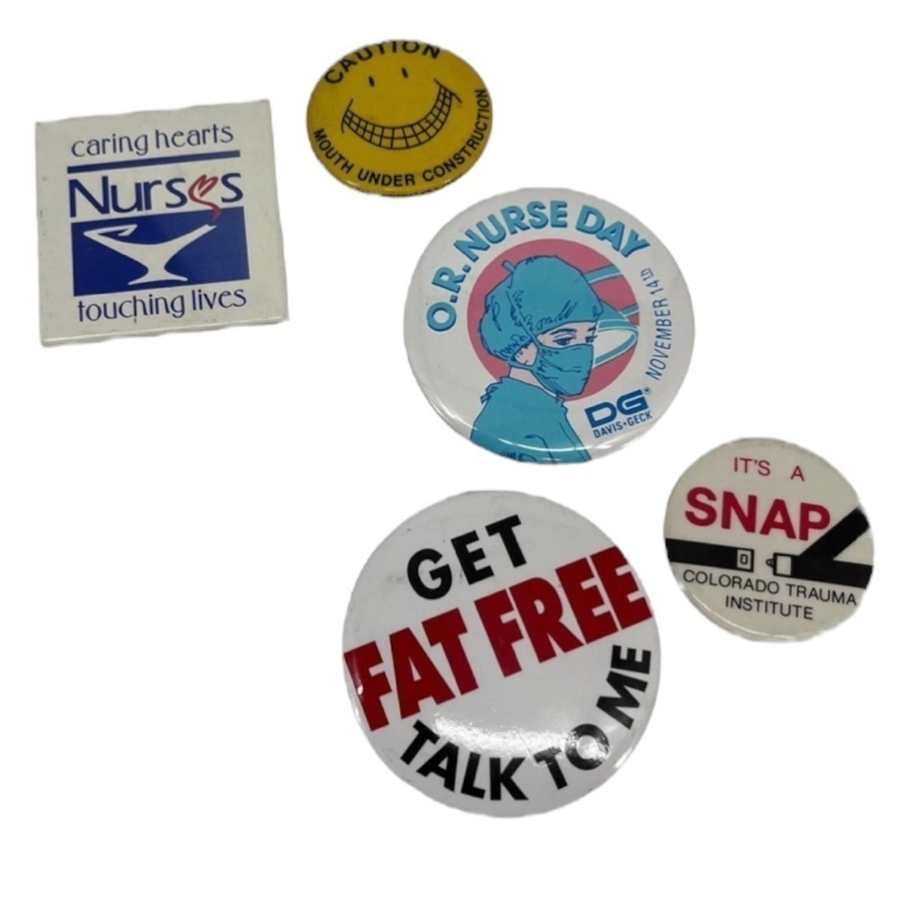 🔴 5 for $25! Vintage 90’s Pins‎ Set of 5 Healthcare Nurse Dental Hygienist Coll